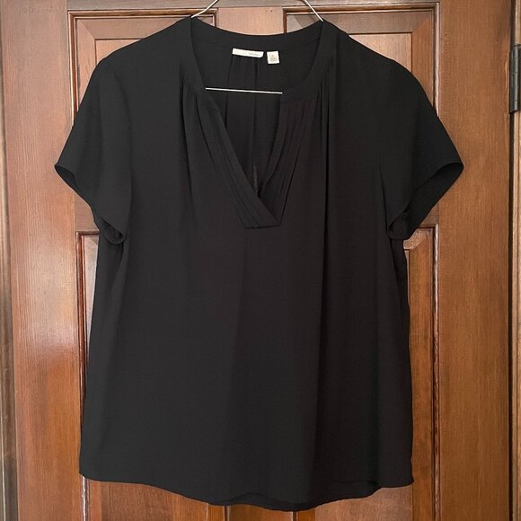 Size XL Halogen black cap sleeve top - Picture 1 of 10